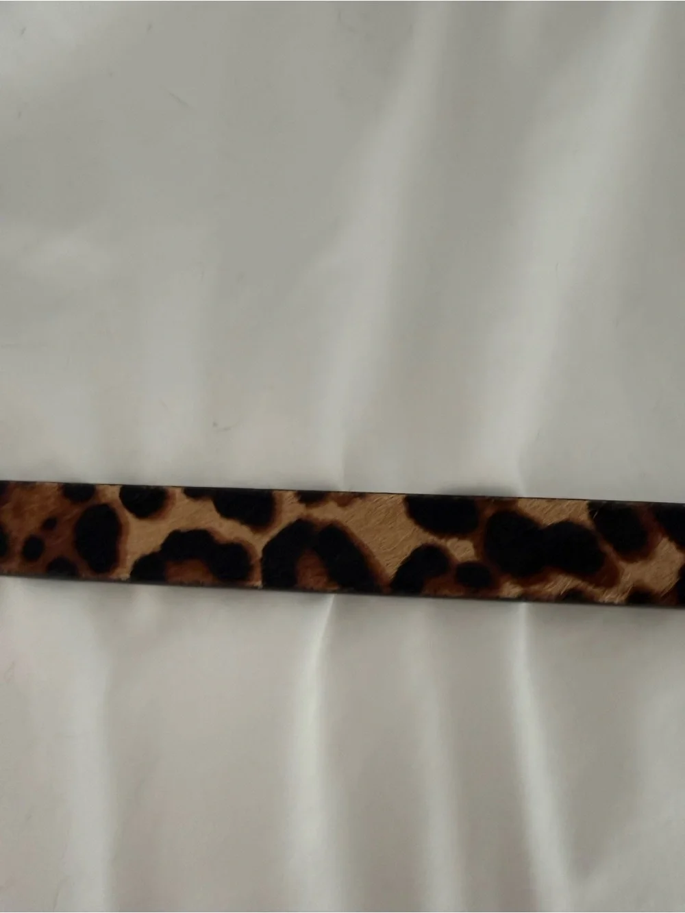 J. Crew Leopard Print Calf-hair Belt with Gold Buckle. Size M/L